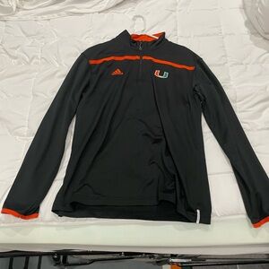 Adidas Black and Orange Quarter-Zip Pullover